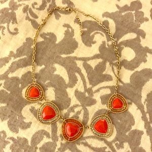 Red, gold and white necklace